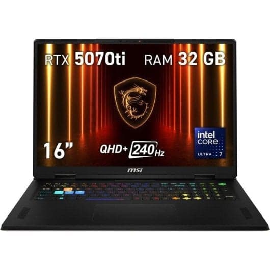 MSI Vector 16 HX AI A2XWHG-097XES Intel Core Ultra 7 255HX 32GB 1TB SSD GeForce RTX 5070 Ti 16"