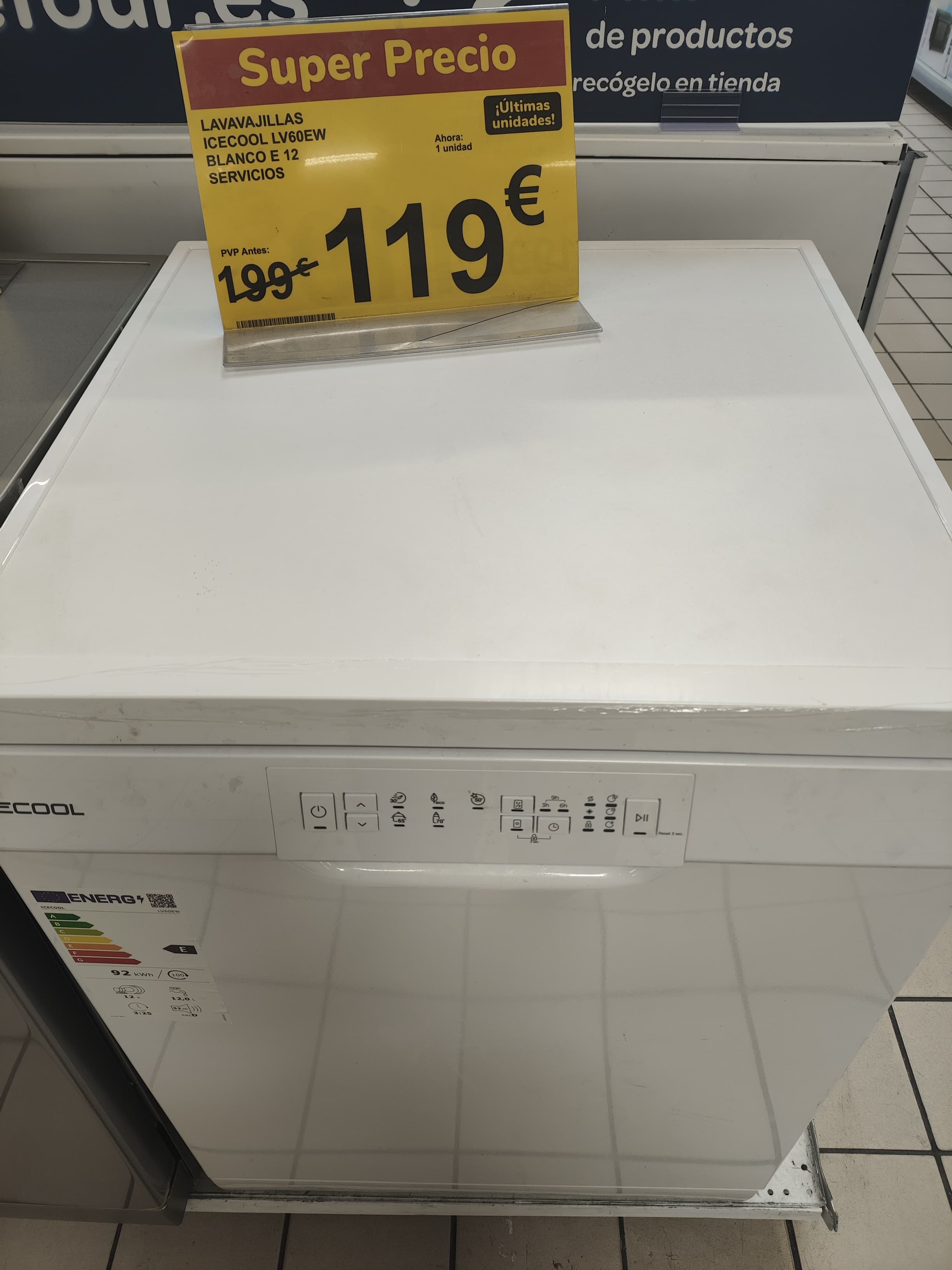 Lavavajillas icecool lv60ew blanco e12 servicios carrefour Valladolid 2
