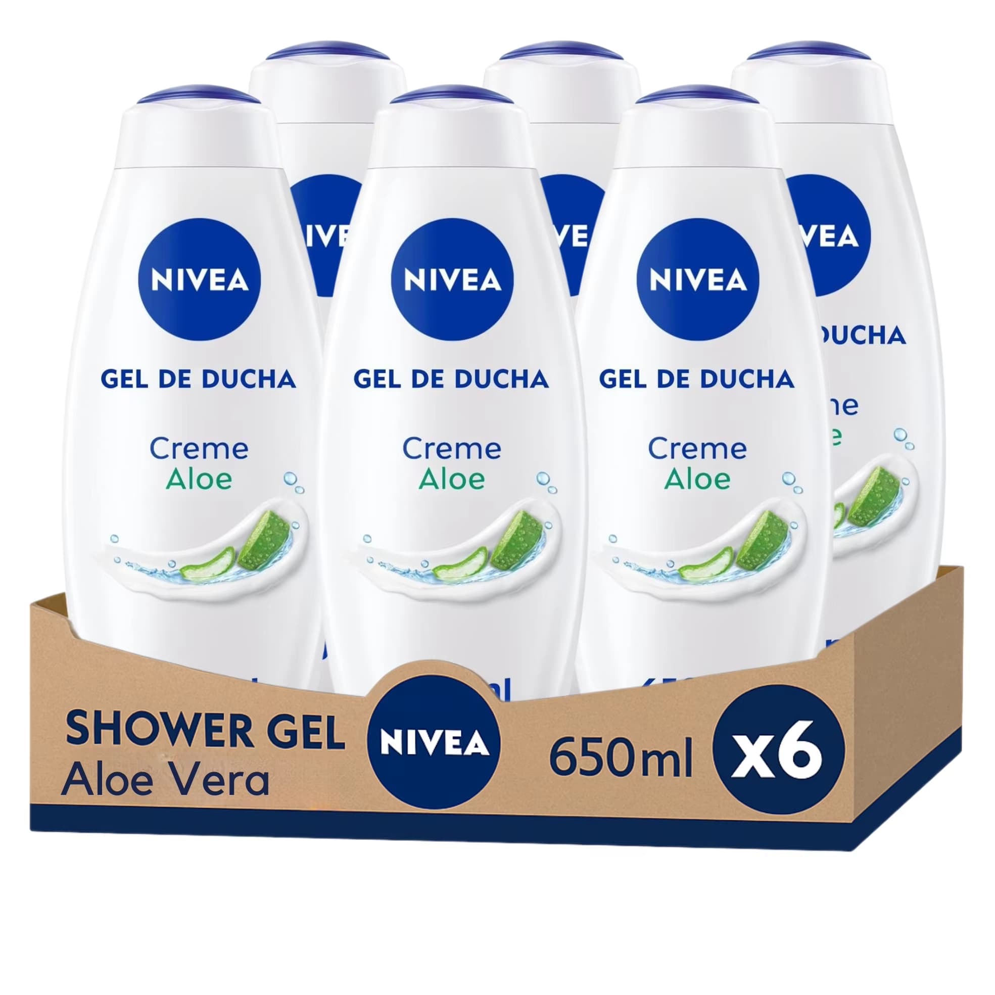 Pack 6x650ml NIVEA Pack Ahorro Shower Gel Aloe Vera (Desde España)