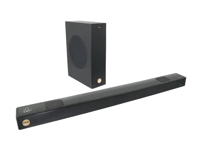 Barra de sonido - PEAQ PEB 512-RW, Bluetooth, Inalámbrico, 200W, Subwoofer, Dolby Atmos, Edición Robbie Williams, Negro