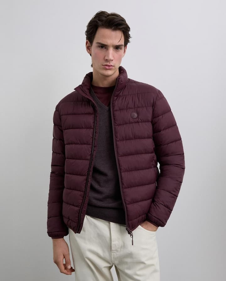 Scalpers - Chaqueta de hombre acolchada ligera regular fit Burdeos Scalpers