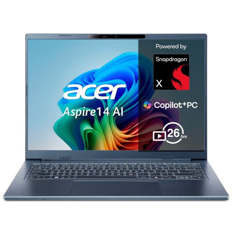 Portátil Acer Aspire 14 AI 14" Qualcomm Snapdragon X1-26100 16GB 512GB SSD Adreno Windows 11 Home