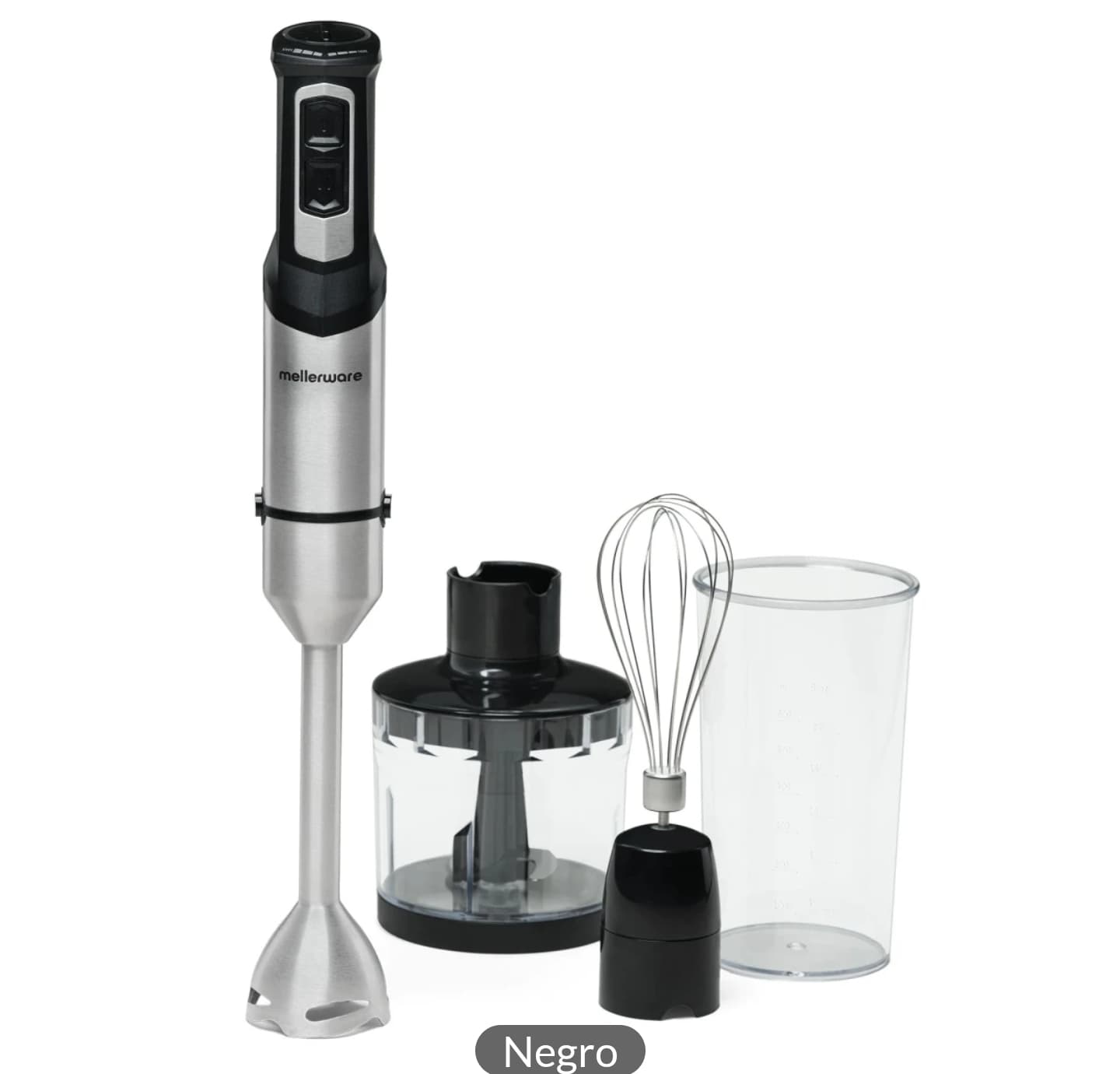 Mellerware - Batidora de Mano Spiro! 1000W. Velocidad regulable. Potente. Cuchillas INOX. Vaso medidor, emulsionador, picador