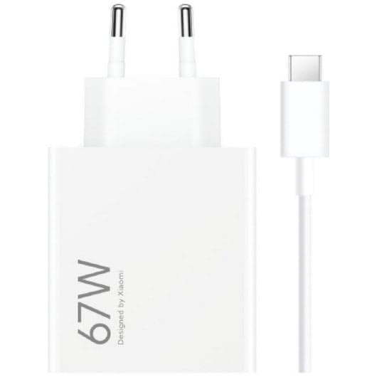Xiaomi Adaptador de Corriente Carga Rápida 67W HyperCharge Combo USB-A Blanco + Cable USB-A a USB-C
