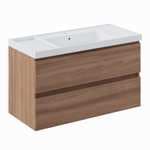 Mueble de baño suspendido con 2 cajones y lavabo teckstone BBest Cosmic