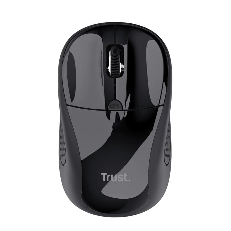 Ratón inalámbrico Trust Wireless Mini (Sensor óptico 1600 DPI, diseño ultracompacto para viaje, nano receptor USB, ambidiestro, negro)