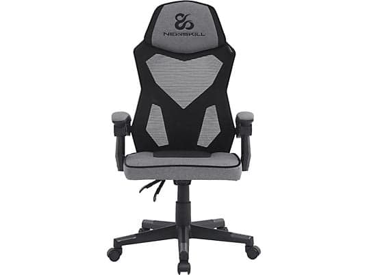 Silla gaming - Newskill Eros Mesh, Carga máx. 150 kg, Respaldo mallado, Tela transpirable, Gris