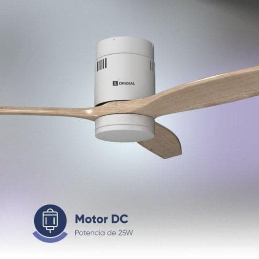 Ventilador de techo de madera de 132cm AIRBLISS (Motor DC 25W, Luz y WiFi)