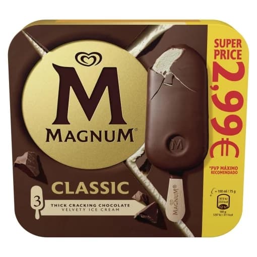 Magnum helados bombón Classic / Caramelo 9 helados por 5,98 euros. (0,66 el helado ) Carrefour
