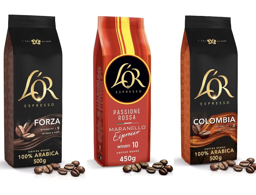 1 Kilo L'OR 2x500g Espresso Colombia Café en Grano Natural 100% Arábica