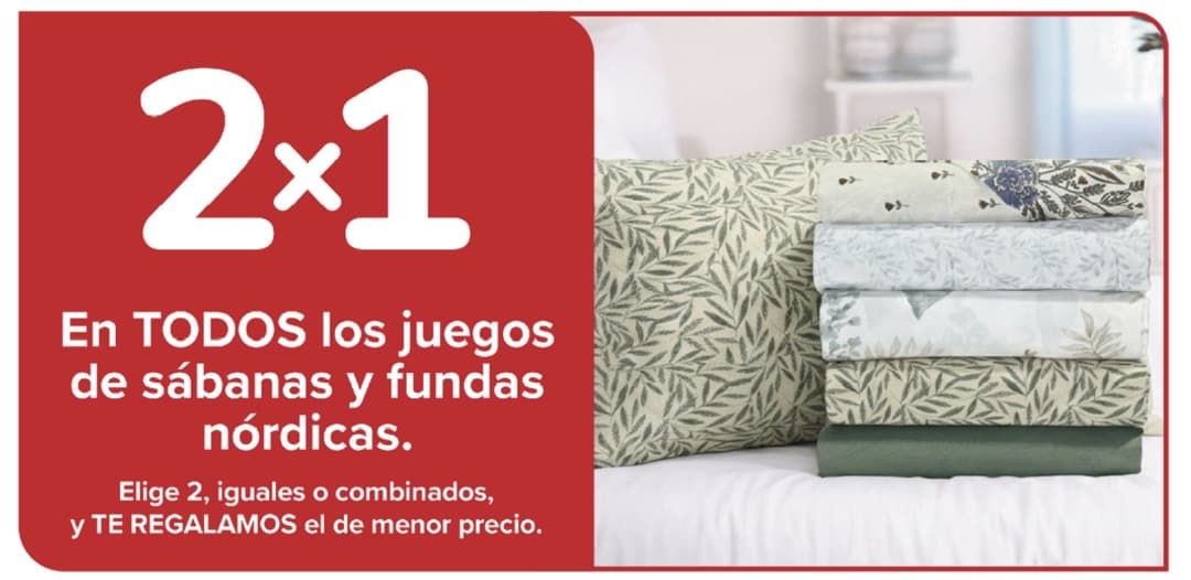 2x1 en Sábanas y fundas nórdicas