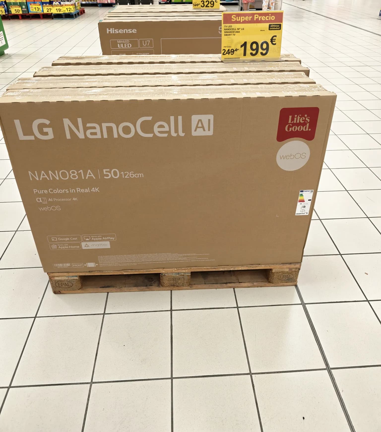 TV LG NanoCell 50NANO81A6A 50" 4K NanoCell Smart TV WiFi AI ThinQ (Carrefour Parque Mediterráneo - Cartagena)