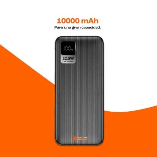 Power Bank PcCom Essential 10.000mAh 20W + Carga Rápida 22.5W Indicador LED Negro
