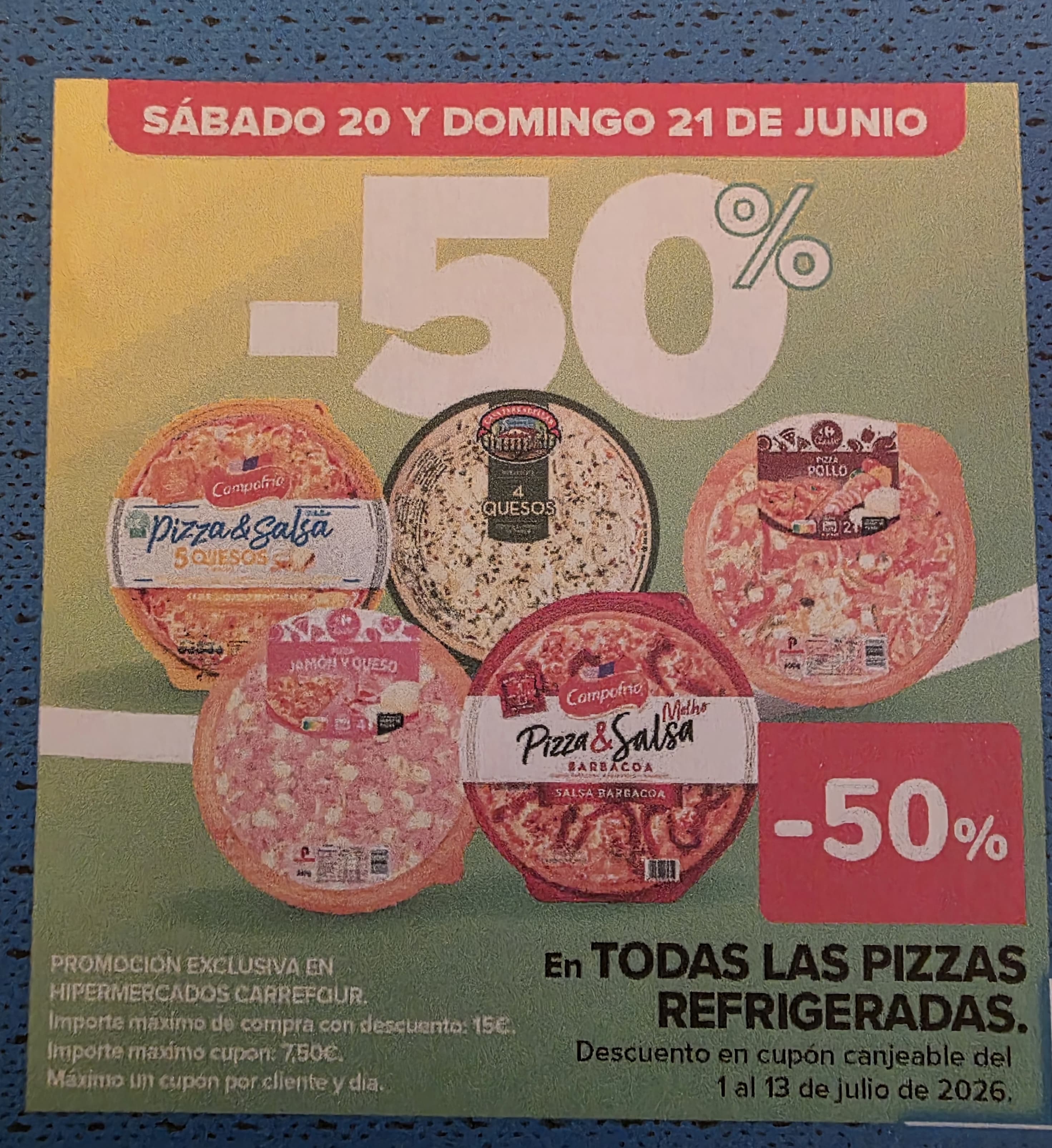 Carrefour -50% En todas las Pizzas Refrigeradas