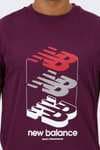 New Balance Layer Camiseta Algodón Hombre Rojo S M L