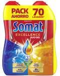Somat Excellence Duo Gel (2x70 lavados) Frescor Anti-Olor, Detergente Lavavajillas Todo en 1