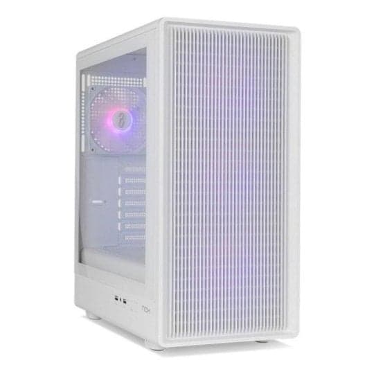 Caja PC NOX Infinity IOTA Mesh ARGB Blanca y Negra | Semitorre ATX | 4 ventiladores ARGB | Frontal Mesh | Cristal templado