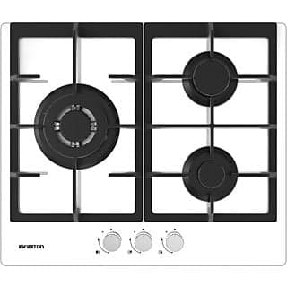 Placa de gas - Infiniton GG-332, 3 zonas, Gas Butano, 60 cm ancho, Inox