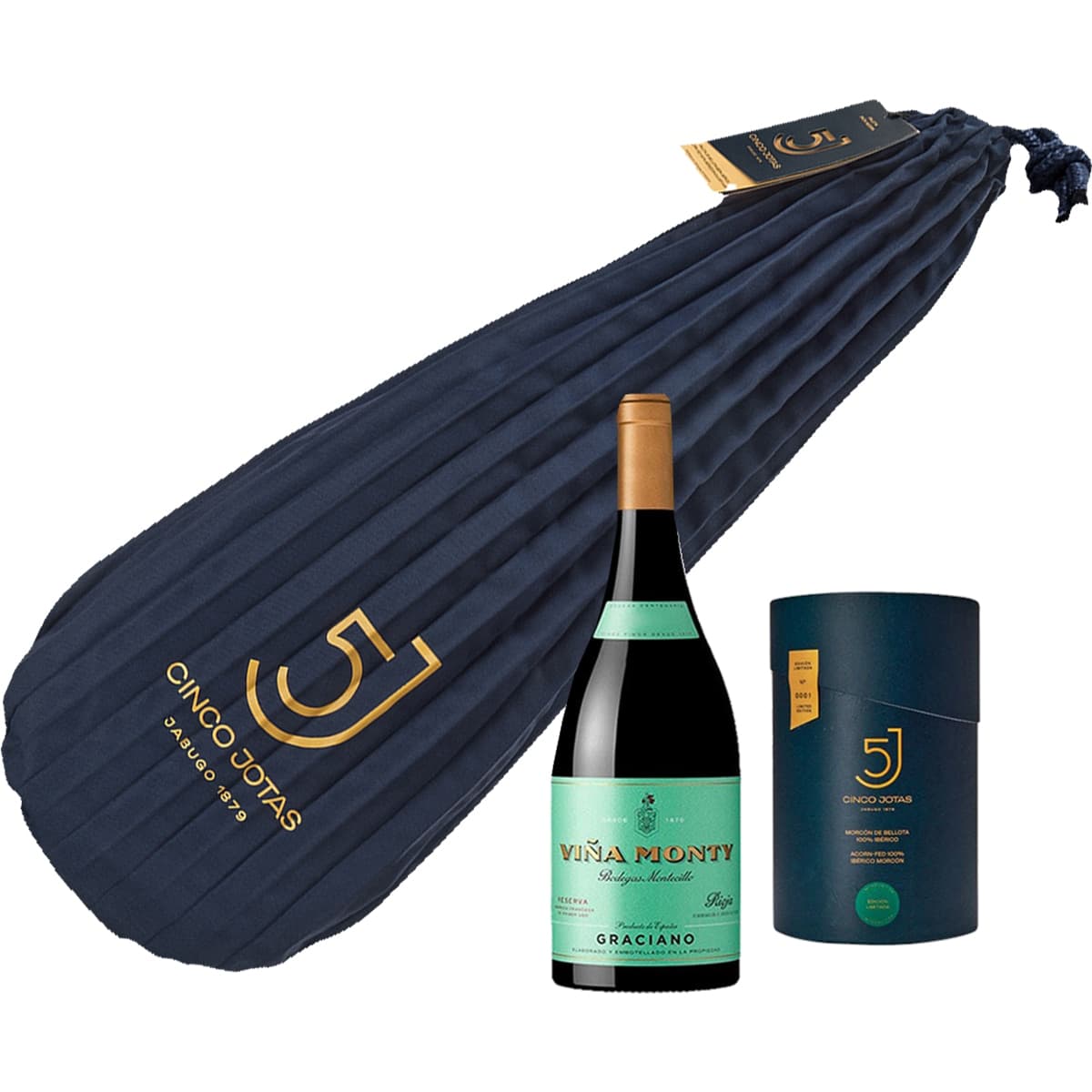 Pack especial ibéricos Cinco Jotas + Vino Rioja