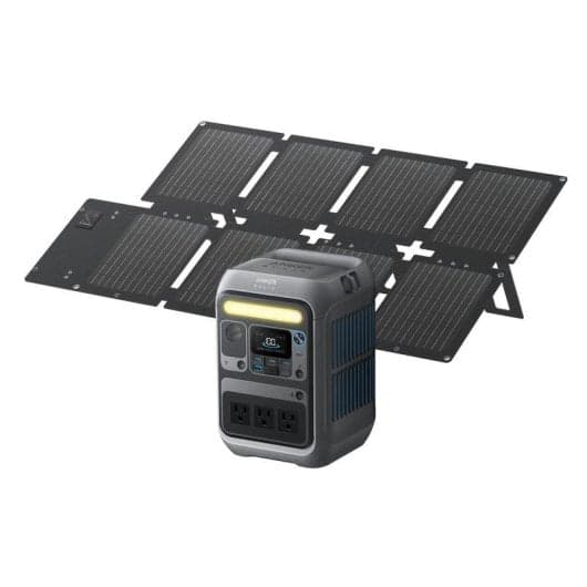 Kit Estación de Energía Anker Solix C300X DC 288Wh 300W 7 Puertos LiFePO4 + Placa Solar PS60