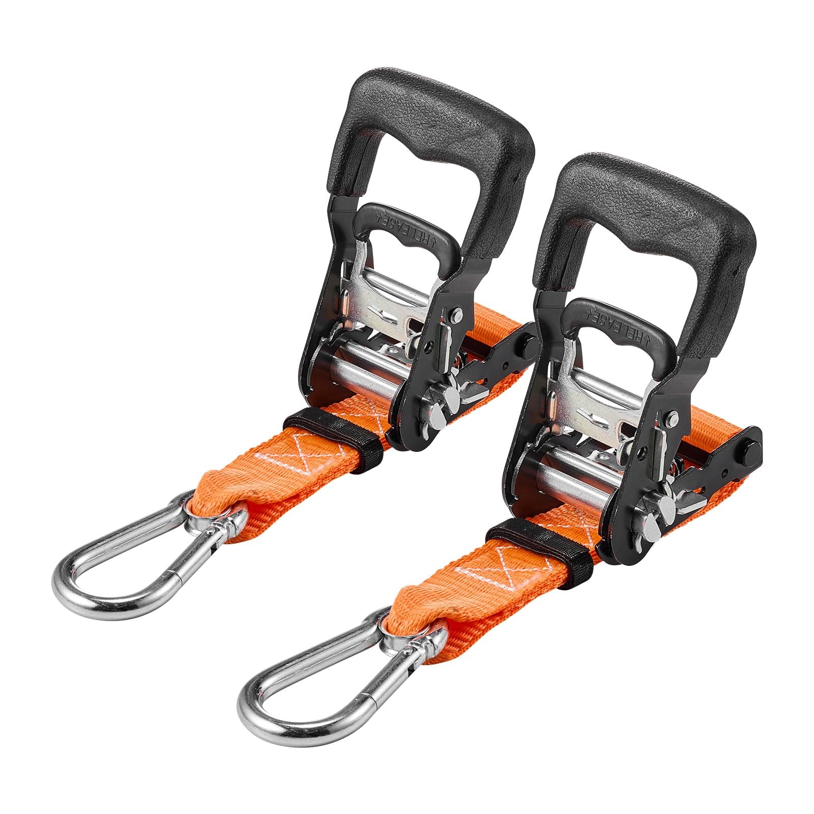 VEVOR Correas de Trinquete, 38,1 mm x 1,8 m, con Mosquetones, Resistencia a la Rotura de 1100 kg, Bolsa de Transporte, para Mudanzas