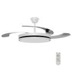 Origial AirBliss Ceiling Retractable Dim, Ventilador de techo con aspas retráctiles, 122cm, con luz regulable, blanco