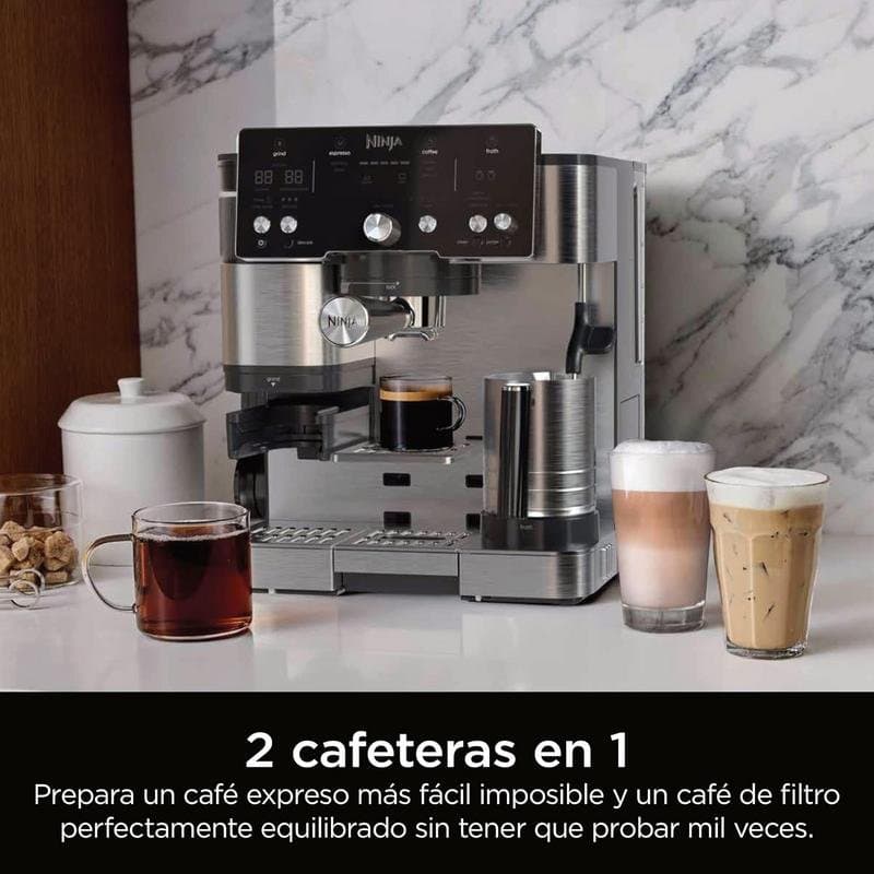Cafetera Espresso Ninja Luxe Café Essential ES501EU 2L 9 Bares molinillo integrado y espumador