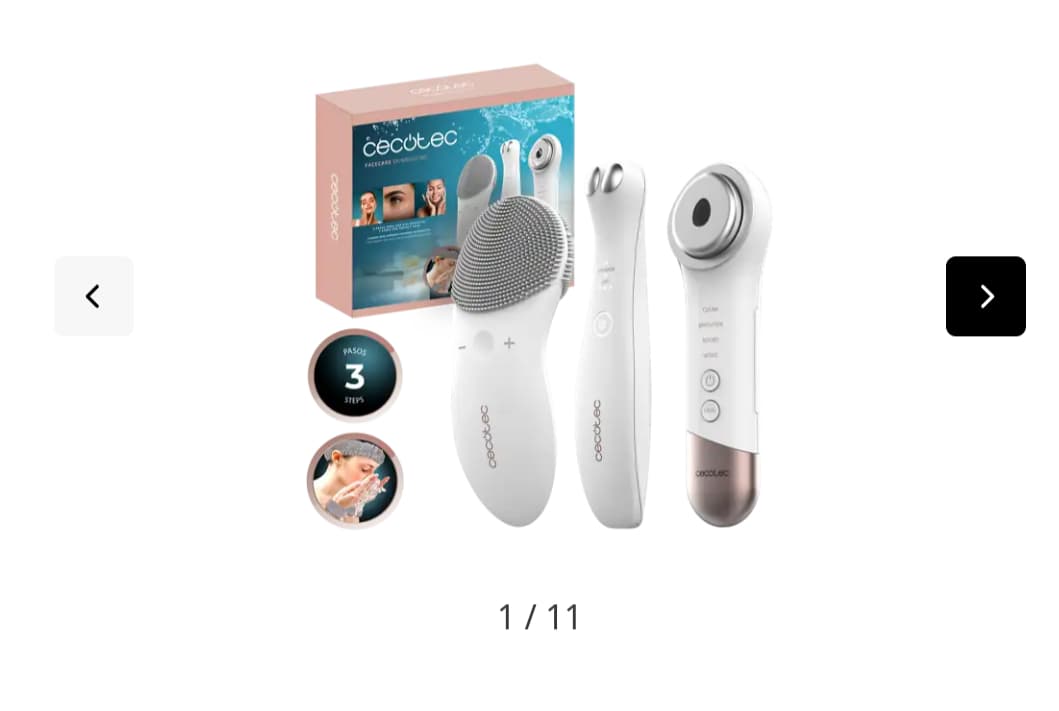 Limpiador facial - Cecotec FaceCare SkinRoutine, Dispositivo antiojeras, Masajeador facial, Kit de diadema y muñequeras, Limpiador facial
