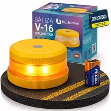 Baliza V16 Homologada DGT con Geolocalización | Luz de Emergencia Coche LED 360° 1km | Conectada Plataforma DGT 3.0
