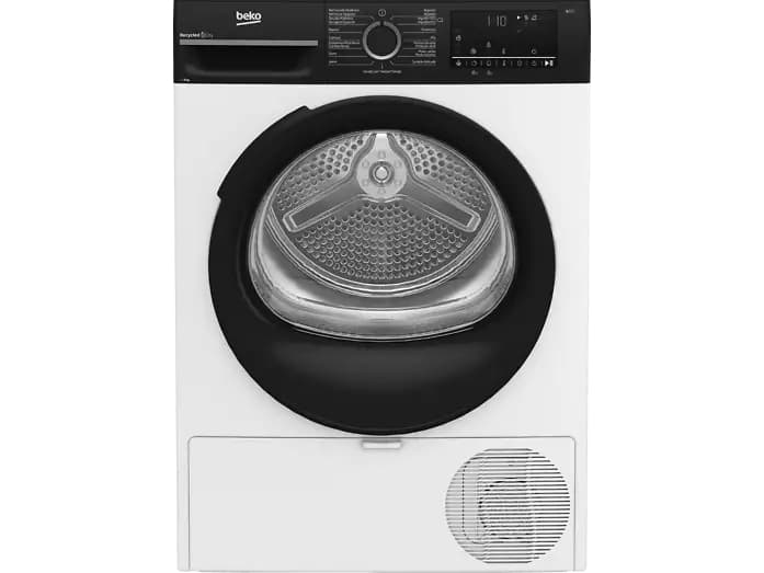 Secadora Beko BM3T48249W Bomba de Calor (8 kg, 15 programas, Motor ProSmart Inverter, AquaWave, Display digital, Blanco, en MediaMarkt)