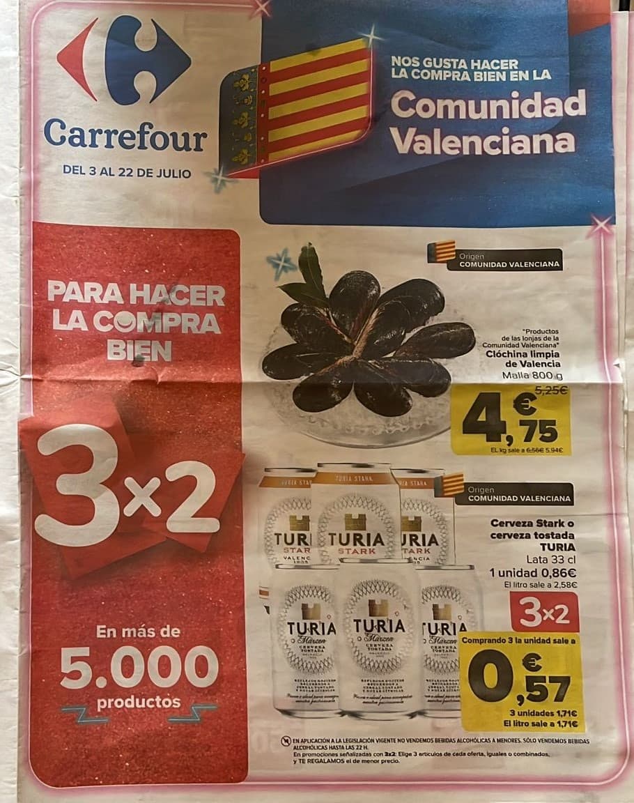 Carrefour Folleto 3 al 22 de julio Productos Regionales 3x2 (Valencia pero hay más)