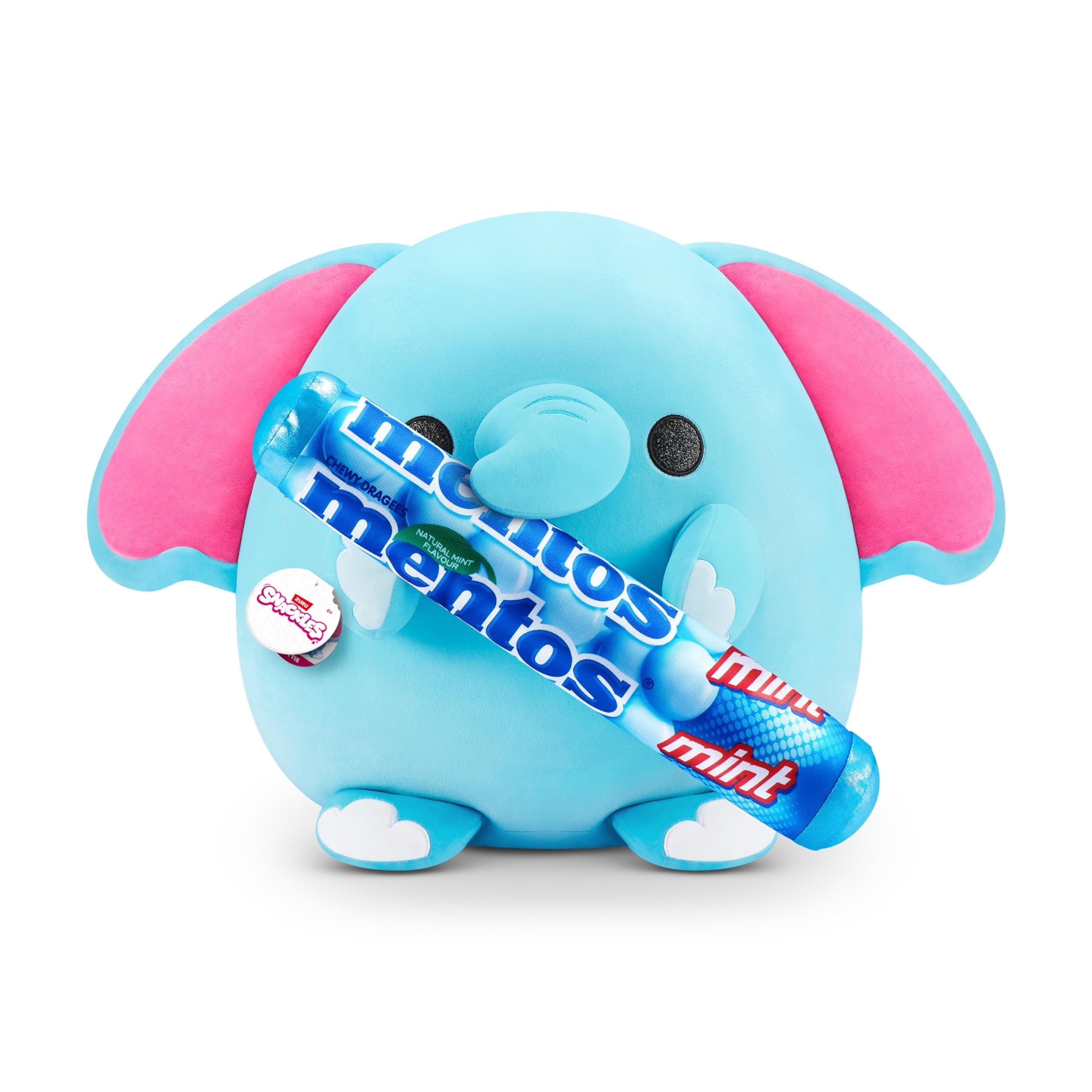 Snackles Serie 1 Ola 2 Elefante Mentos, Juguete Ultra Suave Sorpresa, 35cm