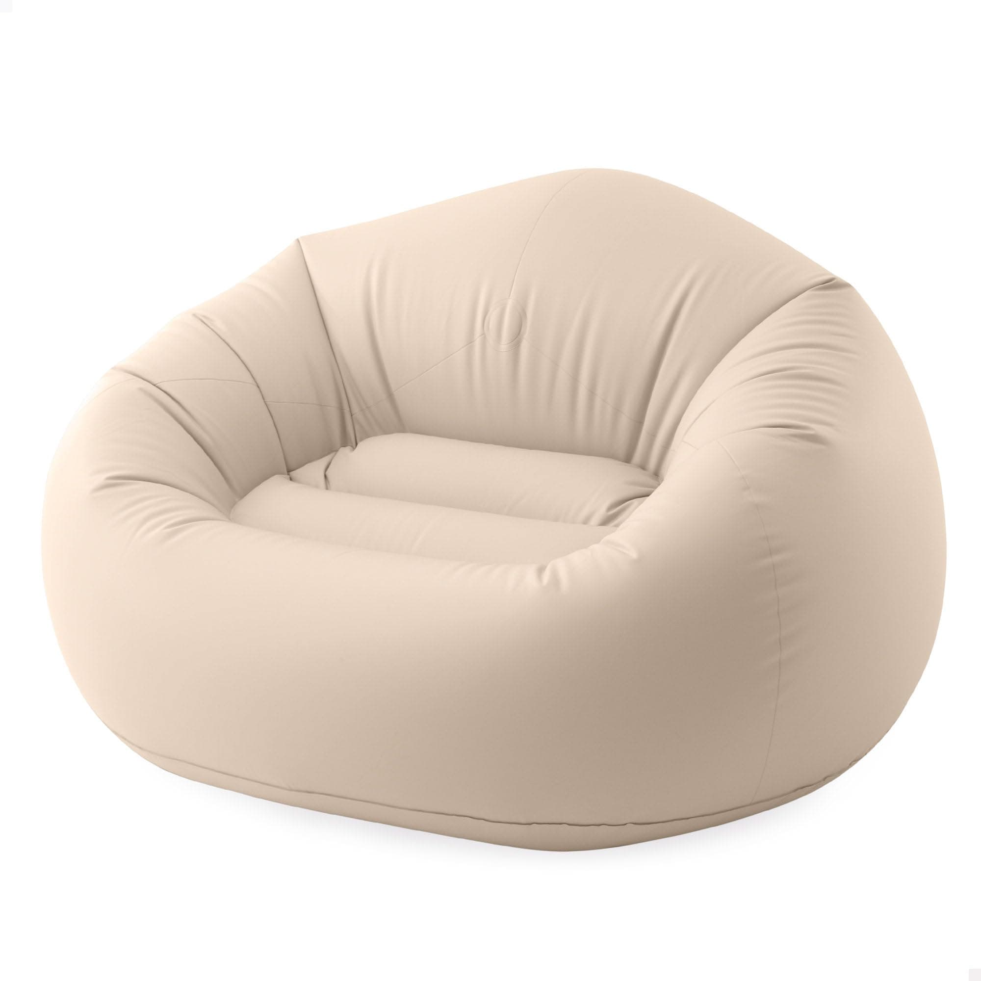 Intex Sillón Hinchable Beanless Bag, Beige, 137x127x74 cm, PVC Resistente, Máx. 100 kg