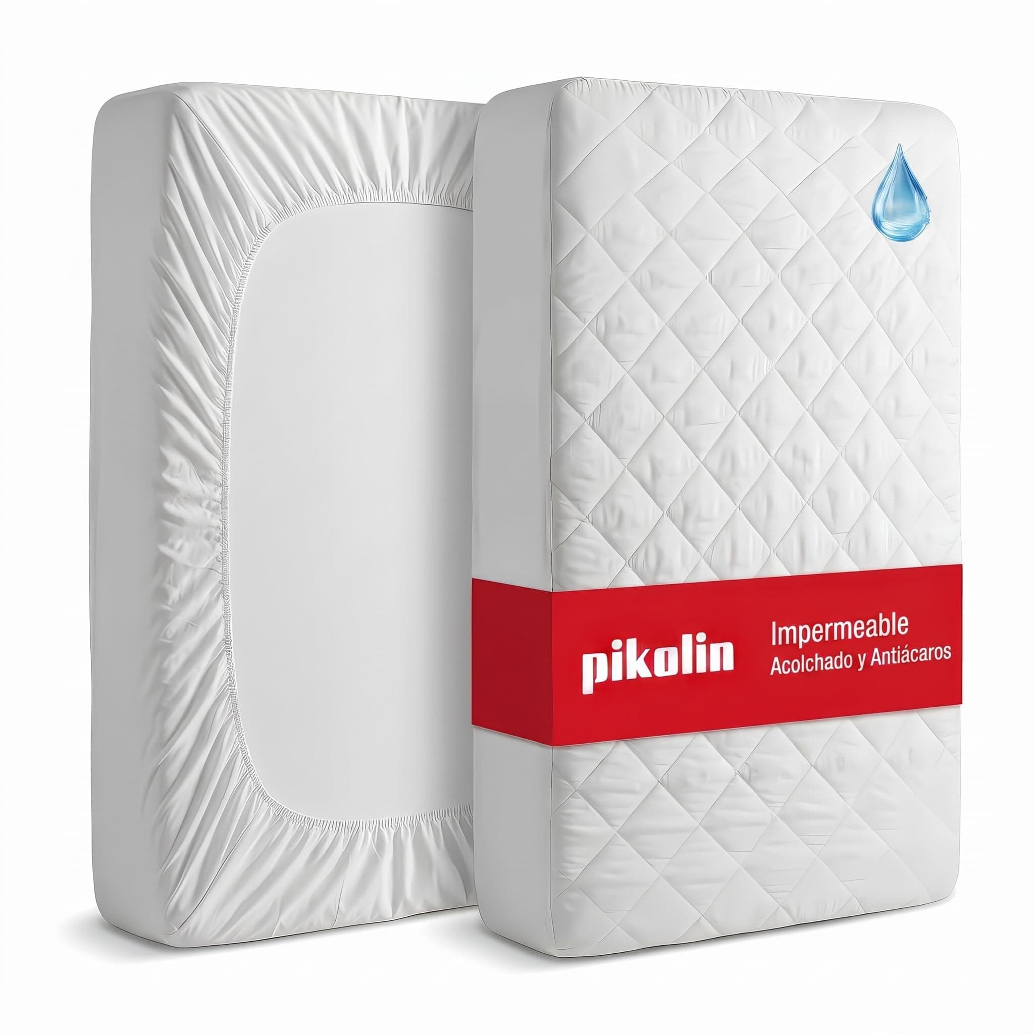 PIKOLIN Protector Colchón 90x190/200cm Impermeable Acolchado Antiacaros (Más medidas en el mismo enlace)