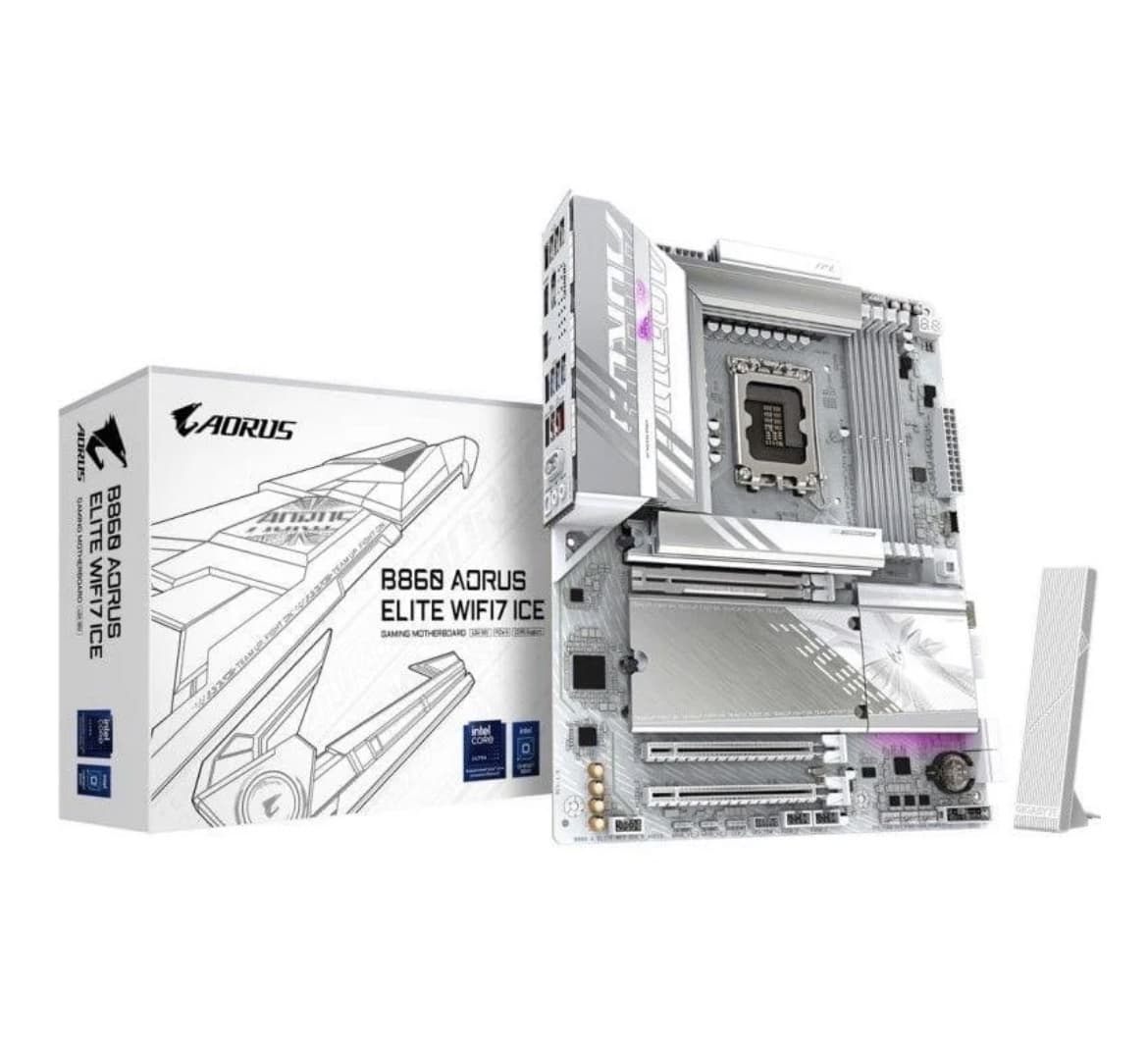 Placa Base Gigabyte B860 AORUS ELITE WIFI7 ICE B860 LGA1851 DDR5 ATX WiFi 7 PCIe 5.0 2.5GbE M.2 RGB