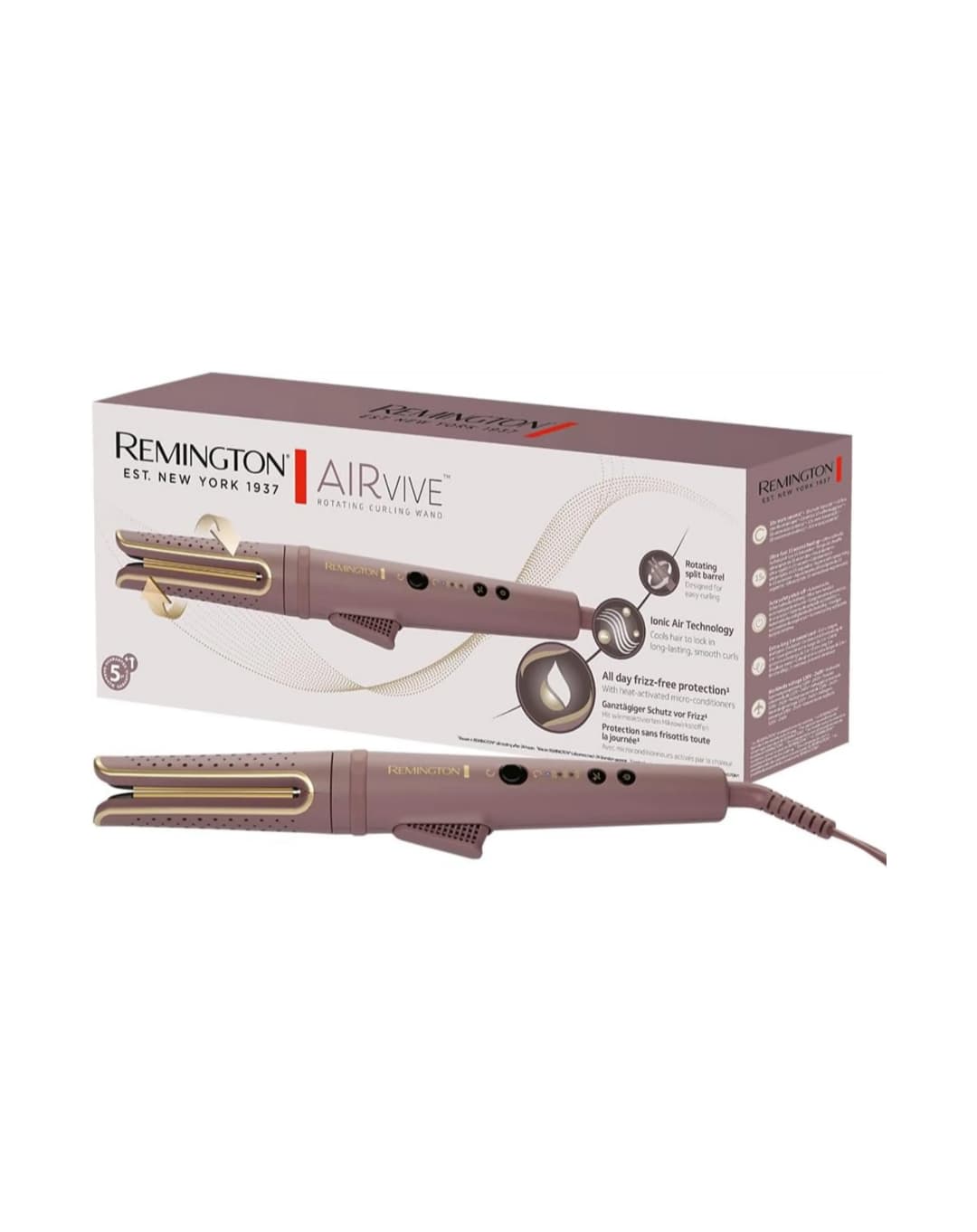 Rizador - Remington CI8930 AIRvive, Tecnología iónica, 3 Ajustes de Temperatura, Tecnología Ionic Air, Revestimiento de Cerámica, Rosa