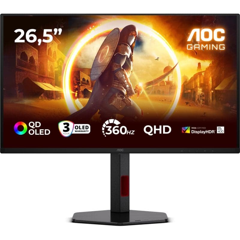 Monitor AOC G4 Q27G4SDR 26.5" QHD QD-OLED (360Hz, 0.03ms GtG, 2560x1440, HDR True Black 400, FreeSync Premium, en PcComponentes)