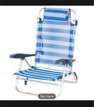 Silla-tumbona plegable y reclinable 8 posiciones con cojín cabeza
