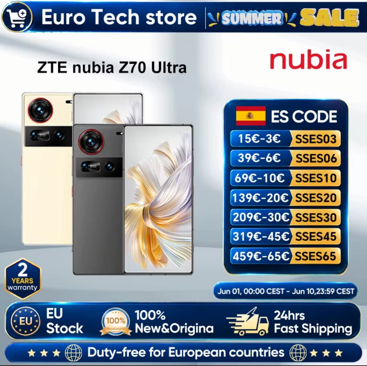Nubia Z70 Ultra Smartphone 5G 6,85 ''144Hz cámara de pantalla completa 6150mAh batería IP68 impermeable NFC versión Global