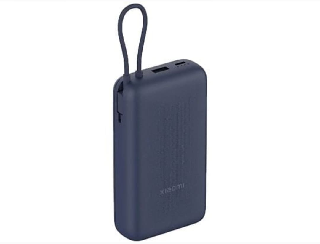 Powerbank - Xiaomi PB2030MI, 20000 mAh, 1x USB-C, 1x USB-A, 33W, Cable Integrado, Azul