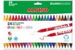 Rotulador alpino doble punta gruesa y punta fina caja de 20+4 colores surtidos