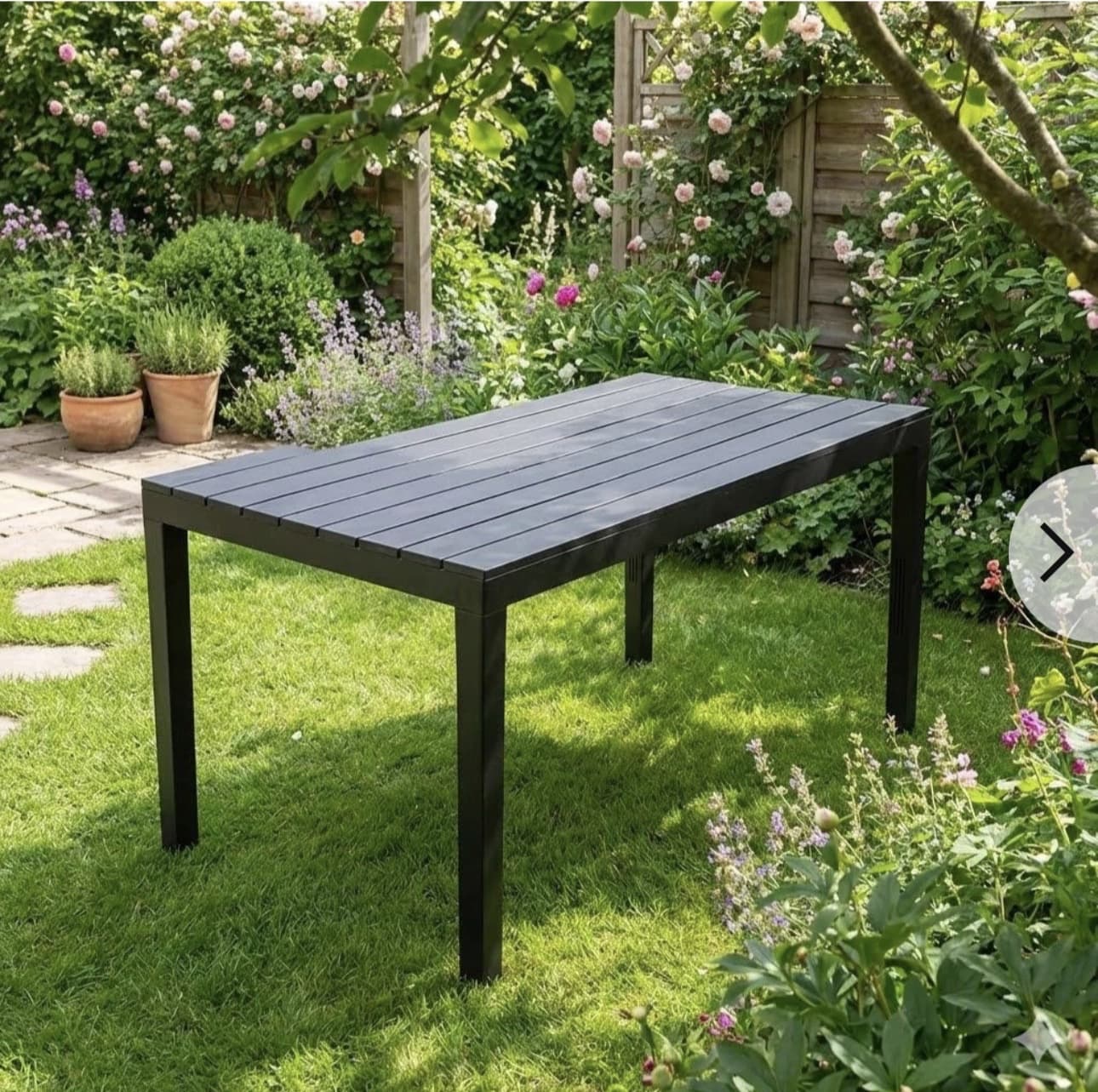 Mesa de Jardín de Polipropileno138X78 cm, Sumatra - Antracita