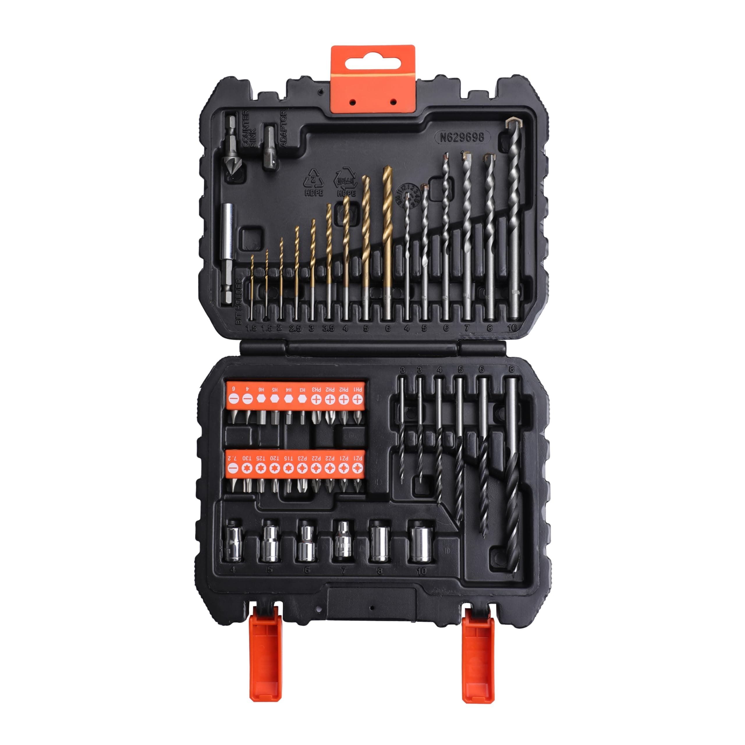 BLACK & DECKER Juego de 50 brocas y puntas de atornillar, A7188-XJ