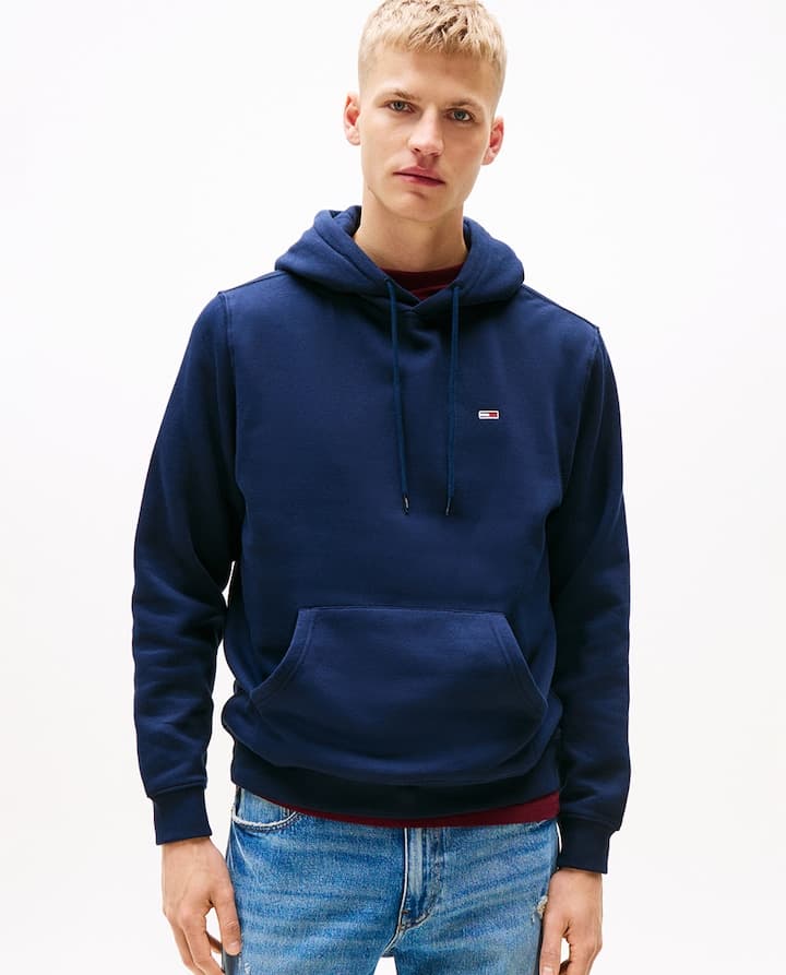 Tommy Jeans Sudadera de hombre con capucha y logo bandera Azul marino