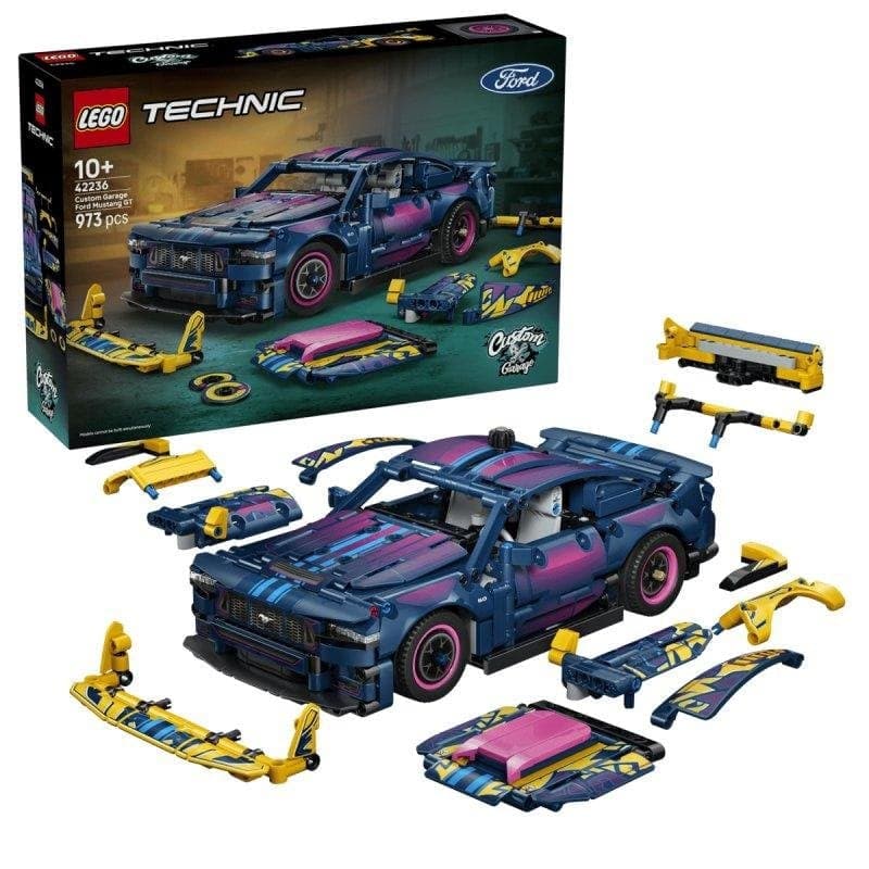 LEGO Technic Ford Mustang GT Taller de Tuning 42236 – 973 piezas, motor con pistones, dirección y personalización