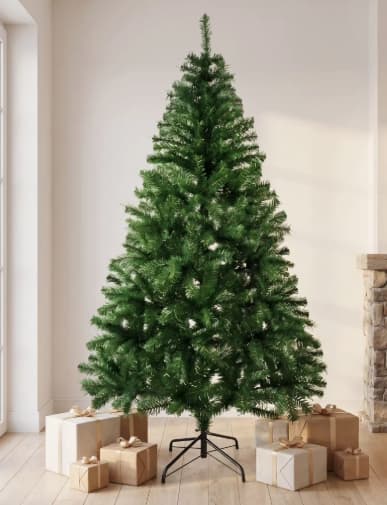Árbol de Navidad, Frondoso y Natural, con Soporte Metálico, Estructura Desmontable 120 cm (150cm: 22'99€, 180cm: 32'99€ y 210cm: 37'99€)