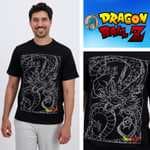 Camiseta Dragon Ball Hombre – Shenron Negra, Manga Corta
