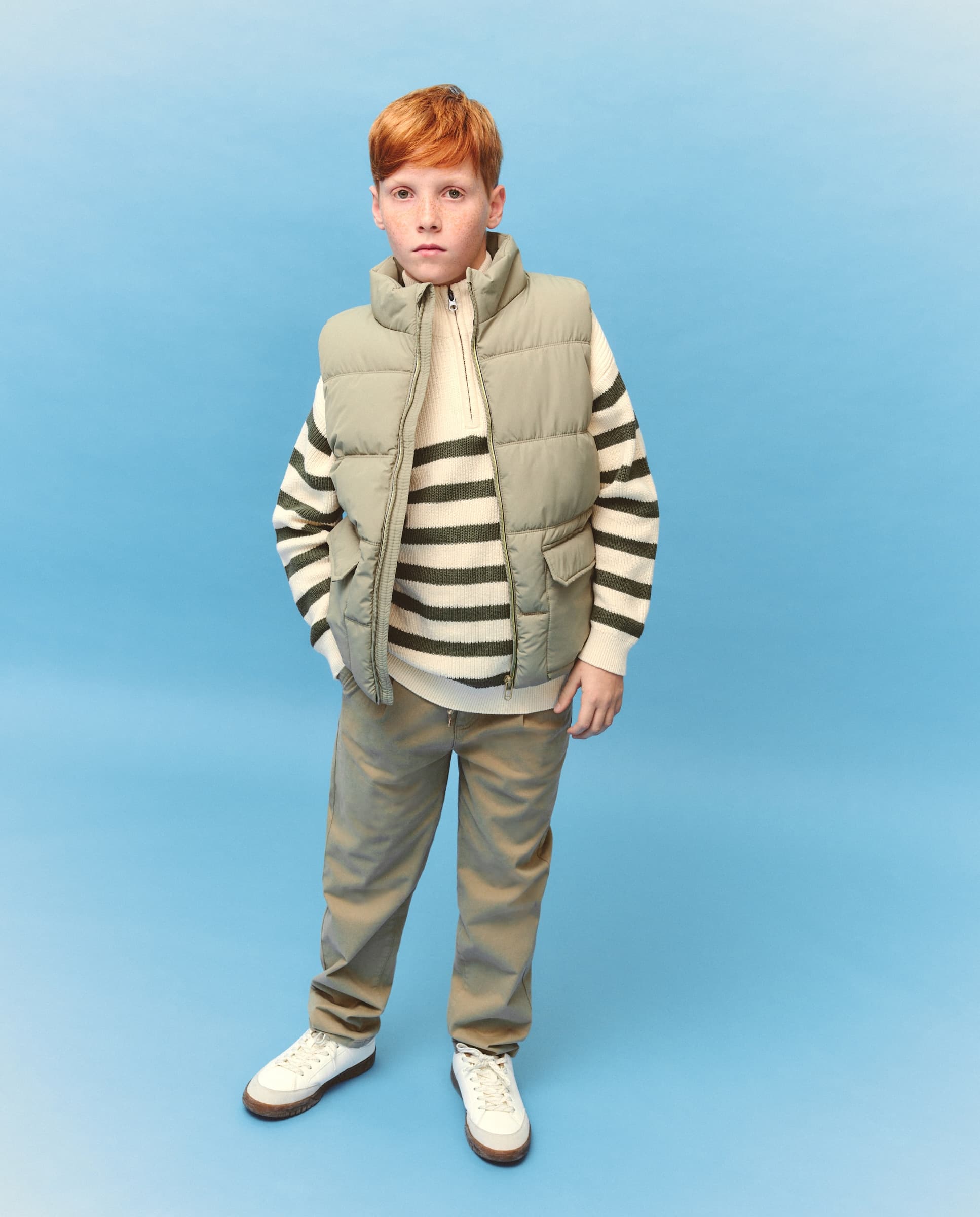 Kids El Corte Inglés Chaleco acolchado liso de niño Verde, piedra y azul marino