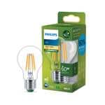 Philips - Bombilla LED Transparente Clásica, Casquillo E27 4W, 840 Lúmens, Luz Blanca Cálida, 2700k, Clase Energetica A