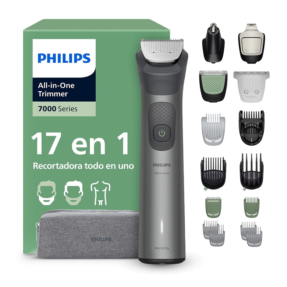 Recortador Todo-en-uno Philips Series 7000, MG7941/15, 17-en-1 - Gris